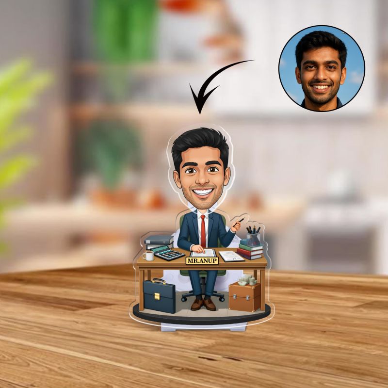 Personalized Chartered Accountant Bobblehead Caricature Gift for CA CA Gift for Students, Aspirants Thankyou Gift for Ca Battery Powered Moving Head for Home Decor & Office Desk